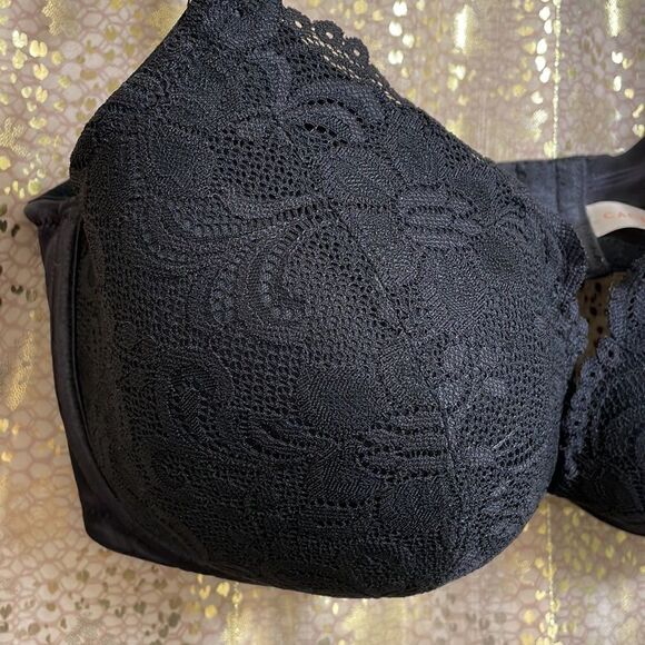 Cacique Lane Bryant black lace underwire bra, size 40DD - Picture 2 of 6